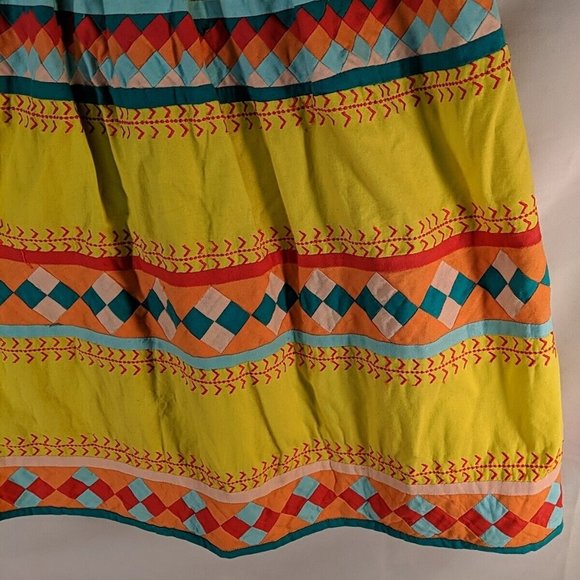 Leifsdottir Dress 0 Strapless Sundress Quilted Yellow Anthropologie 100% Cotton - Picture 3 of 15